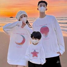 火亲子装一家三口四口春秋冬季圆领卫衣2025新款感儿童外套