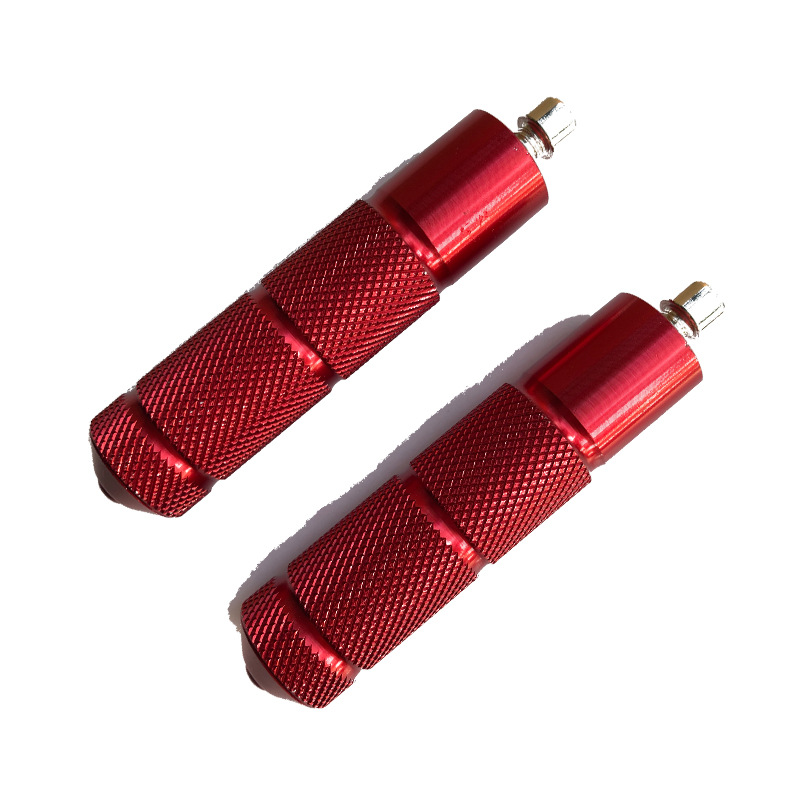 Diàndòngchē Electric Motorcycle Modified Foot Pegs Aluminum Alloy Footrest Bracket (Electric vehicle pedal) - red-front-pair