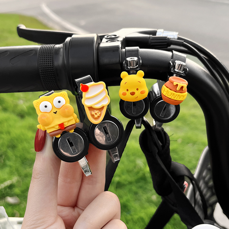Electric car helmet lock anti-theft fixed hook cute cartoon motorcycle battery car safety helmet anti-theft lock universal