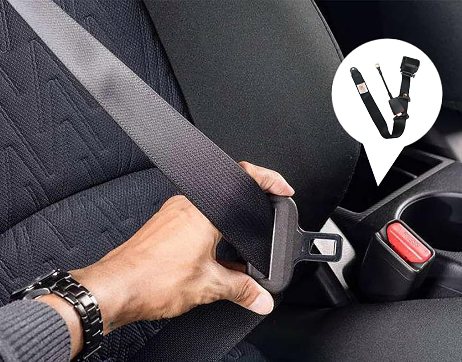 Three-Point Safety Harness Suitable for Go-Kart Clubs, Cars, and Small Vans. Adjustable Retractable Safety Harness