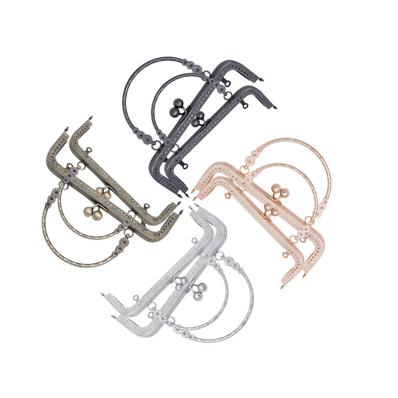 18cm-20cm square embossed handbag, thick without breaks, three-flower lace hand-drawn gold, luggage hardware accessories