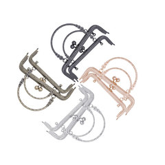 18cm-20cm square embossed handbag, thick without breaks, three-flower lace hand-drawn gold, luggage hardware accessories