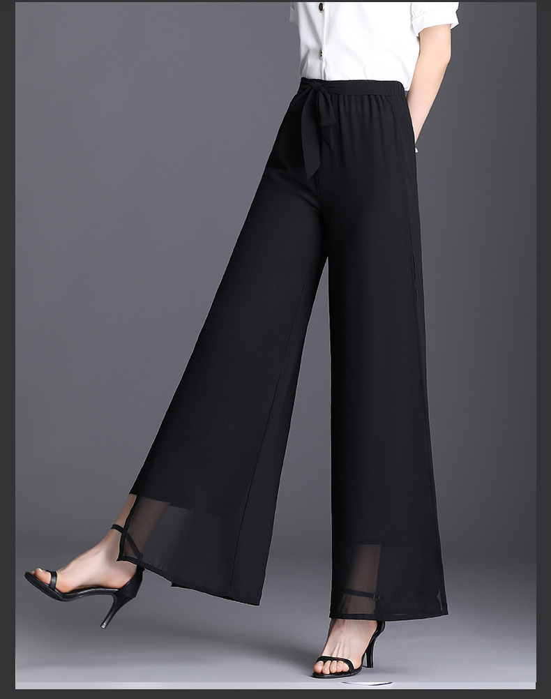 Chiffon Wide-Leg Pants