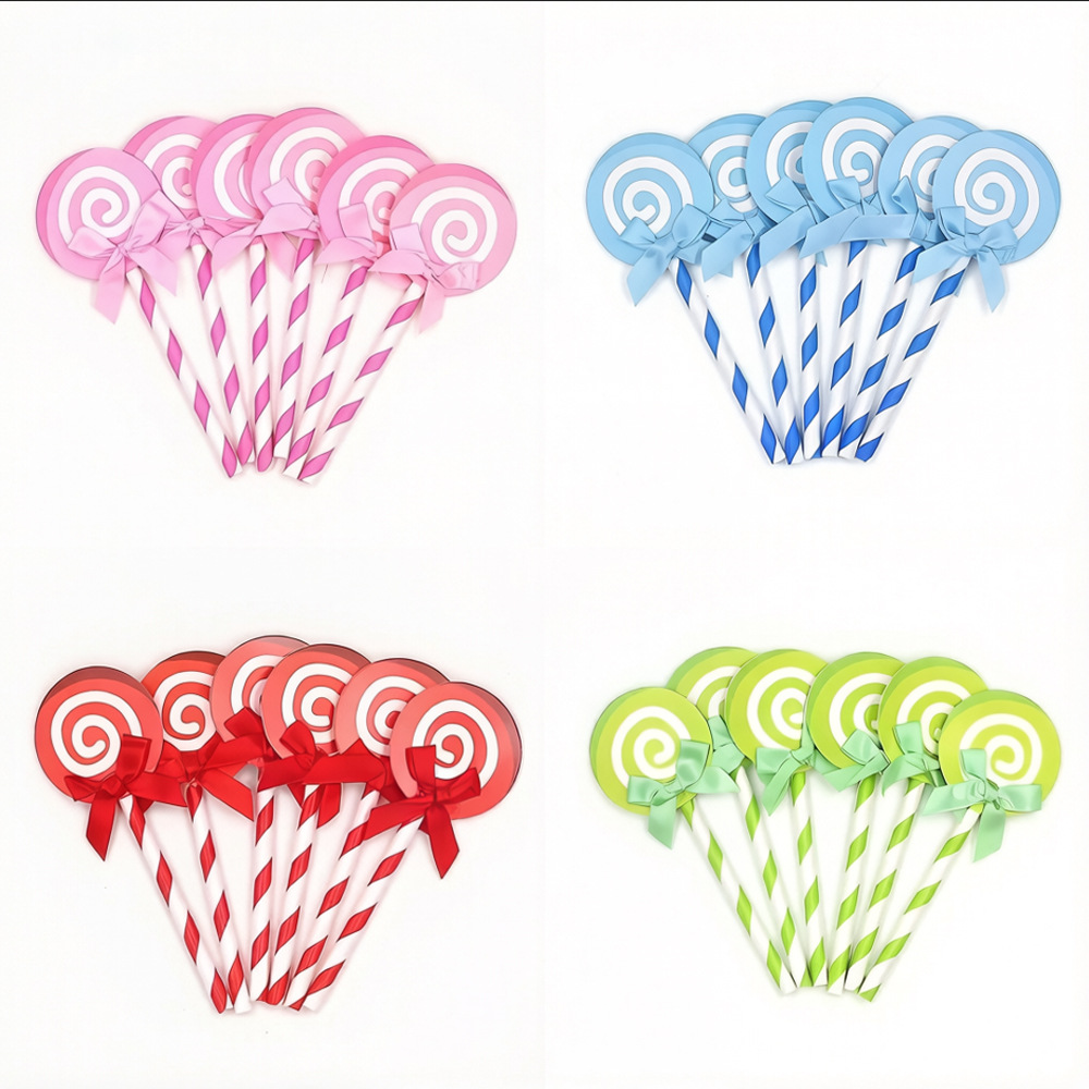 6 Pieces/Pack Birthday Cake Decoration Cards, Lollipop Bow Flags, Party Decoration Supplies Manufacturer