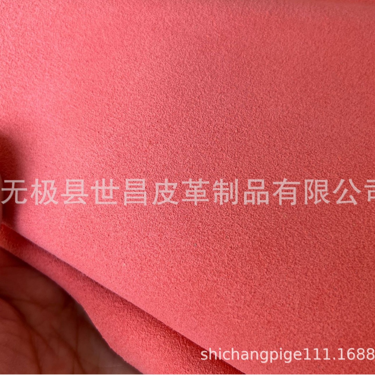 无铬鞣浅红牛皮反绒皮，厂家直供，环保过欧标厚1.4-1.6-1.8-2.0