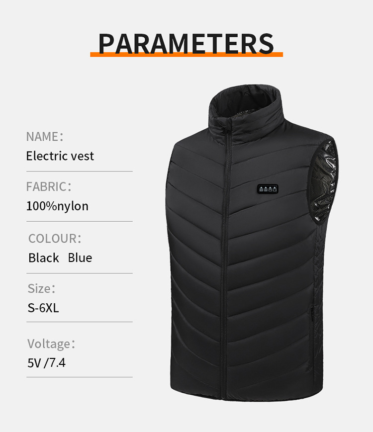 21 beheizte Zonen, elektrisch beheizte Jacken für Damen und Herren, Sportbekleidung, beheizter Mantel, Graphen-Heizmantel, USB-Heizjacke für Camping – Detail 12