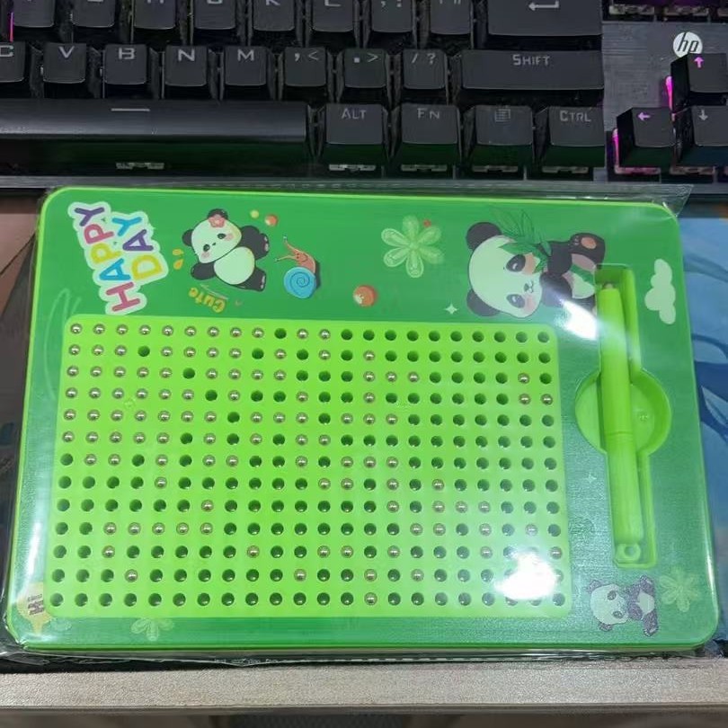 대형 자석 스틸 볼 플랫 - 그린 팬더