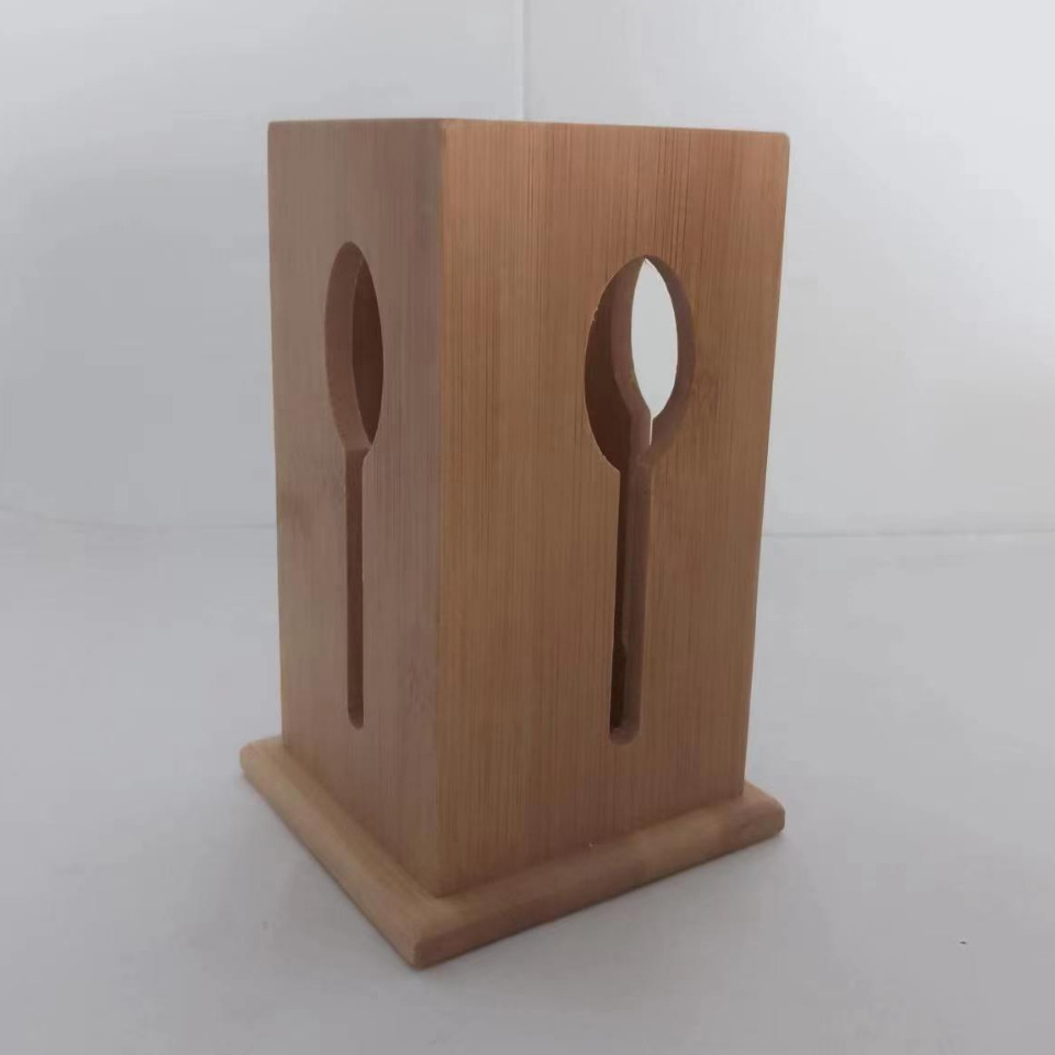 Cocina cuadrada palillos de bambú cuchillo tenedor cuchara clasificación vajilla tubo de bambú caja de vajilla de bambú