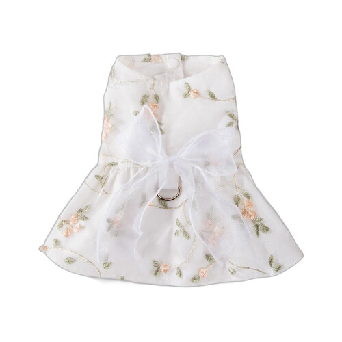 New spring and summer puppy three-dimensional bow dress cat princess style skirt thin pet dog clothes
