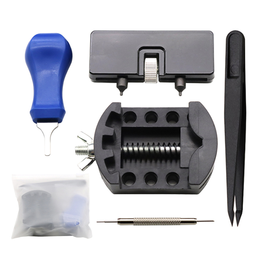 修表工具5合1开表后盖更换电池套装拆表器调表器电子蓝色撬刀款