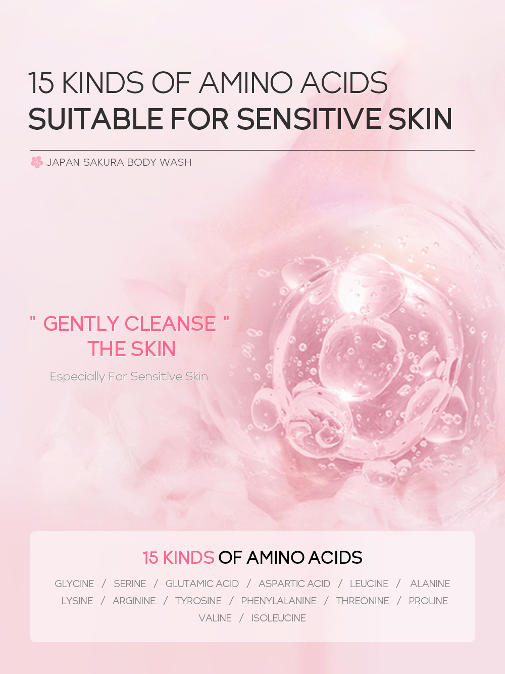 LAIKOU Japanese Cherry Blossom Body Wash 200ml for Cross-border Moisturizing, hydrating and softening Skin Cleansing in stock undefined