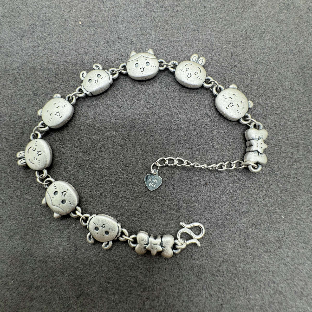 自嘲熊 法棍猫 兔熊吊坠  乌萨奇 小八 吉伊 手链配件 足银999