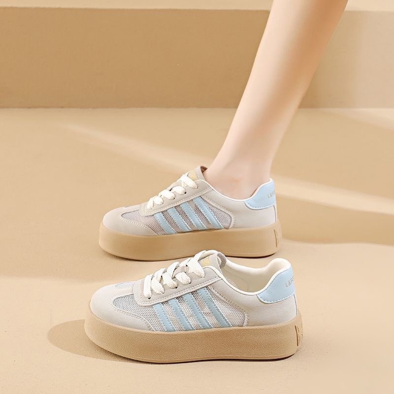 Zapatos de mujer zapatos de verano 2026 nuevos zapatos casuales transpirables de malla gruesa de suela suave zapatos de entrenamiento alemán para mujeres