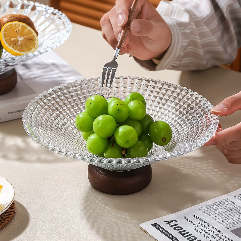 Solid wood bottom fruit plate seat office French restaurant home living room coffee table front desk fruit plate place high-quality fruit basket
