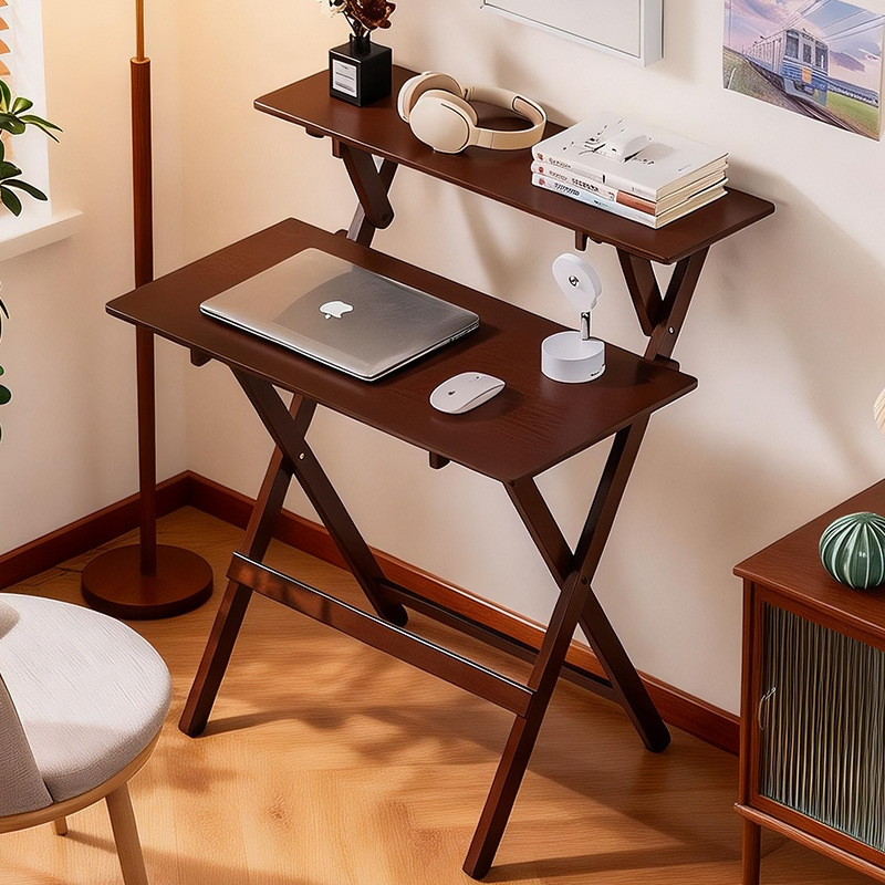 Installation-Free Folding Table, Simple Desk, Computer Desk, Dormitory Home Use, Multifunctional Bedroom, Foldable Student Writing Desk