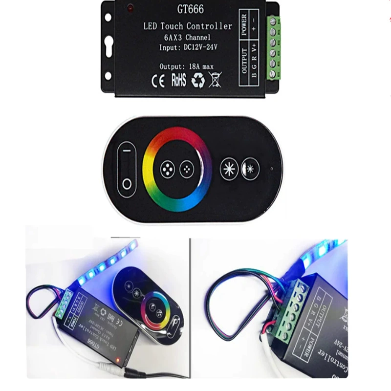 Wireless touch LED controller, colorful light strip, remote control, high power