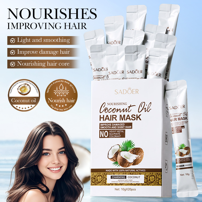 Cross-Border Spot Coconut Oil Hair Mask Sadoer Nutritious, Smooth and Moisturizing Hair Nourishing Conditioner Foreign Trade Factory Direct Sales