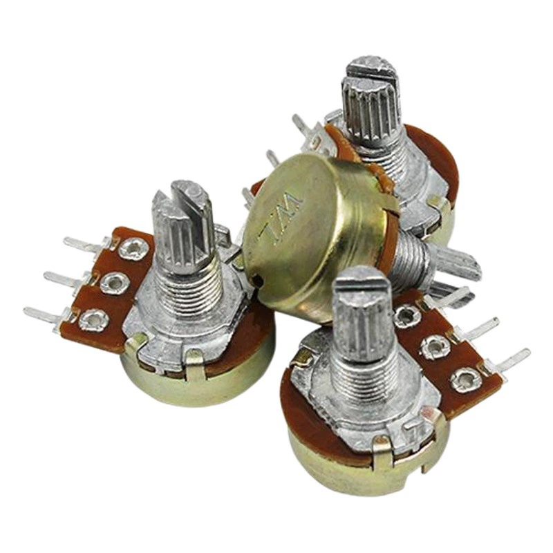 Заводской прямой одиночный потенциометр B50K WH148 длина ручки 15 мм с гайкой регулируемый потенциометр 50K