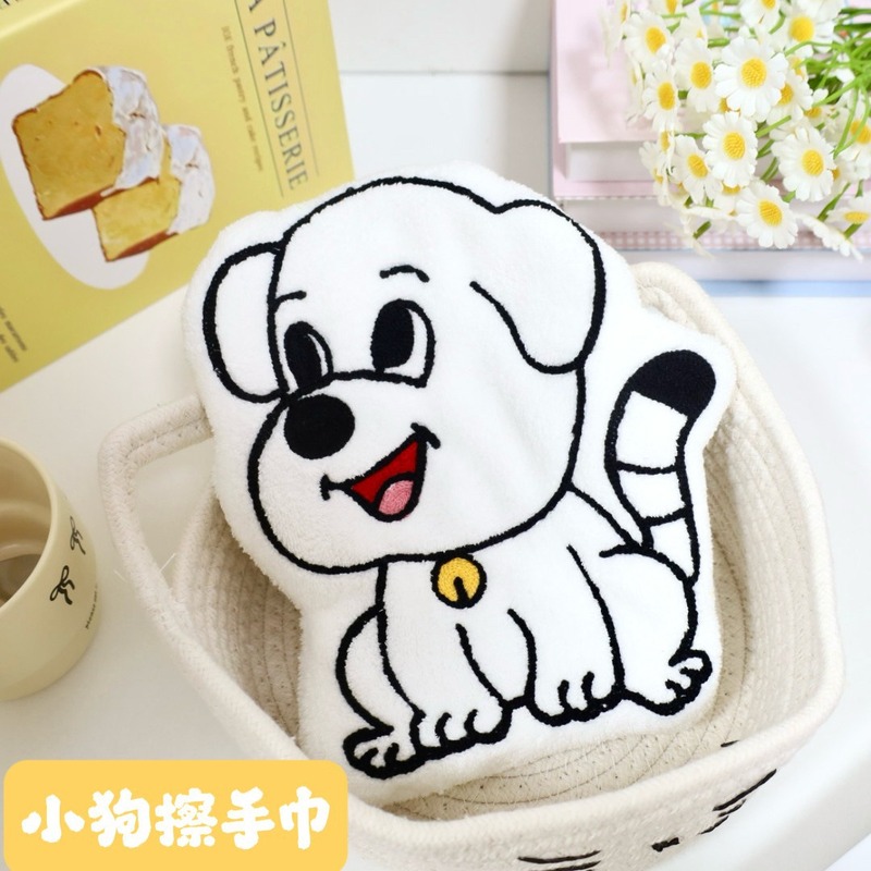 子犬のトラは手ぬぐいを拭います。|undefined