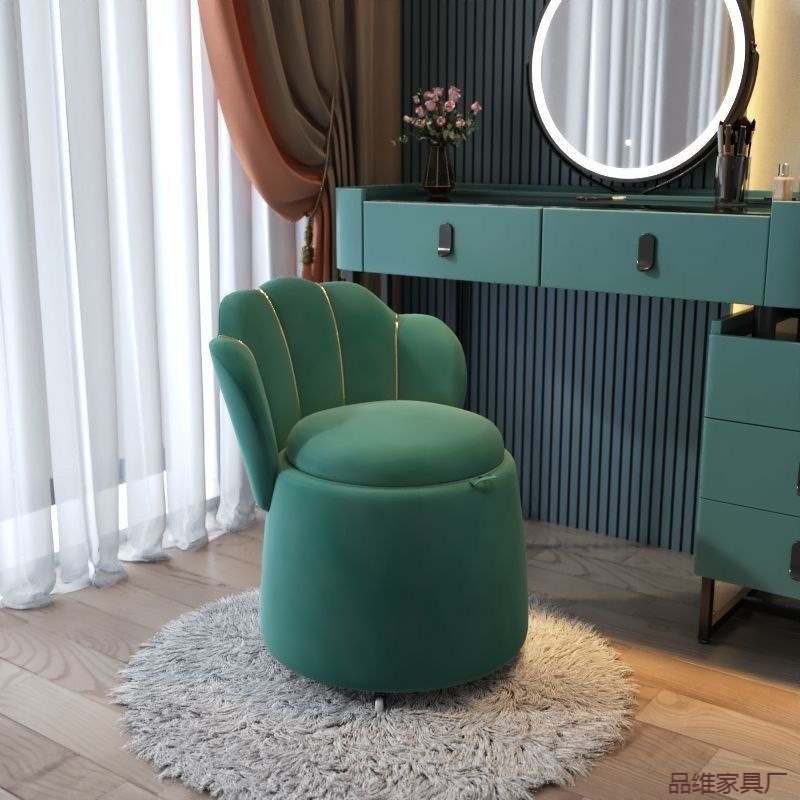 Nuevo tipo de silla de maquillaje de lujo ligero hogar dormitorio respaldo silla de almacenamiento silla de maquillaje