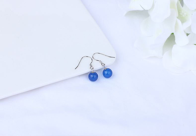 1 Pair 925 Sterling Silver Gem Geometric Drop Earrings display picture 15