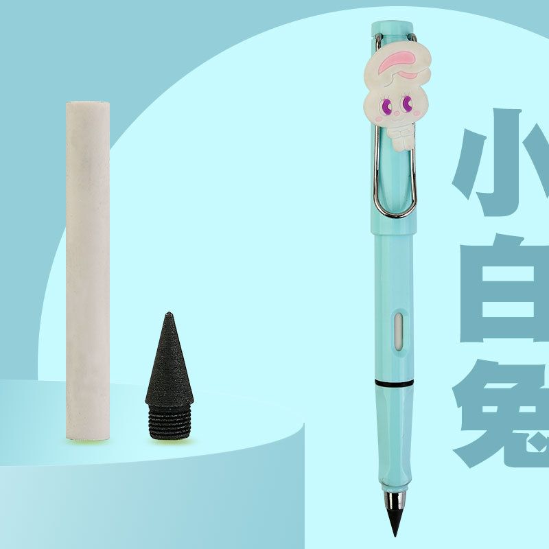 Weizhuang nueva tecnología de dibujos animados lindo negro lápiz sin tinta lápiz de postura eterna no puede terminar de escribir