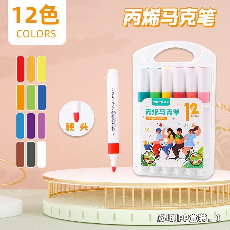 クリエイティブアクリルマーカーペン 24/36/48 色 diy 学生不透明手描き落書きブラシセット文房具|undefined