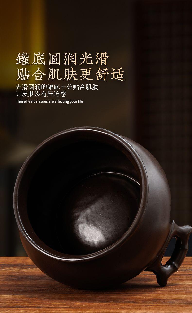 Bian Stone Moxibustion Jar Large 18.4cm Ceramic Navel Warming Tool with Fire Bowl Carbon Stick Towel and Herb Pack quality and texture