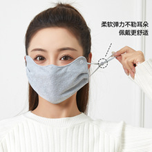 秋冬新款保暖口罩女士蕾丝刺绣防风防寒立体透气复古奢华高颜值