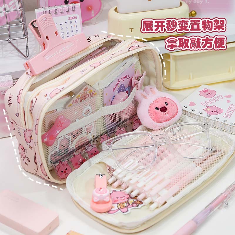 卡皮巴拉筆袋ins高顏值韓國文具盒小學生高級感鉛筆盒大容量女生