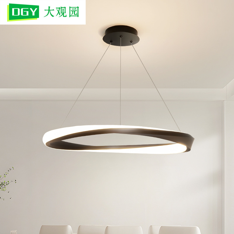 Lámpara de techo para sala de estar, lámpara italiana minimalista para sala de estar, lámpara circular moderna y sencilla para comedor, lámpara para dormitorio que protege la vista, accesorios de iluminación Zhongshan 055L
