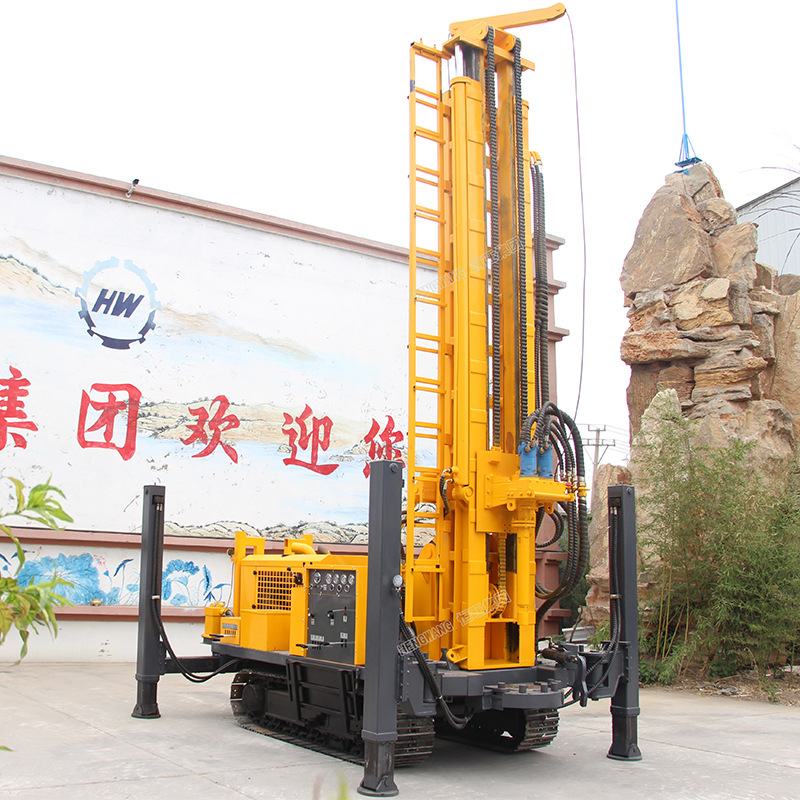 气动潜孔水井钻机履带式深水井打井机炸礁船钻机水上爆破钻孔机