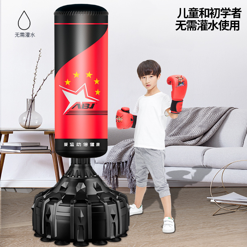 Sanda vertical ventosa bolsa de arena equipo de entrenamiento para adultos de riego de peso ajustable no deformación boxeo bolsa de arena