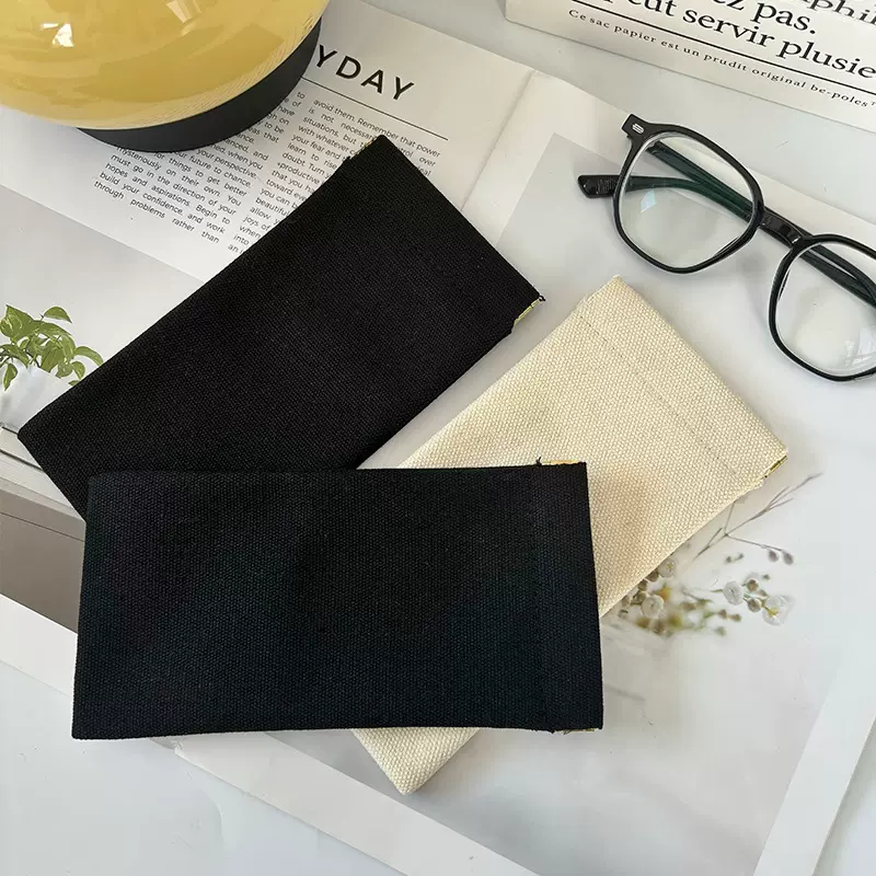 帆布眼镜收纳袋近视镜弹片自动闭合保护套墨镜收纳盒眼睛太阳镜