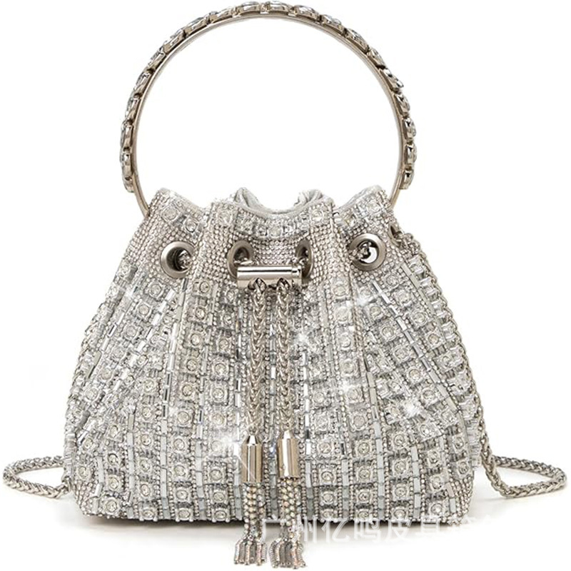 Sparkling Diamond Evening Bag Ladies Rhinestone Purse Glitter Handbag Party Prom Cocktail Bucket Bag Sparkling Diamond Evening Bag Ladies Rhinestone Purse Glitter Handbag Party Prom Cocktail Bucket Bag