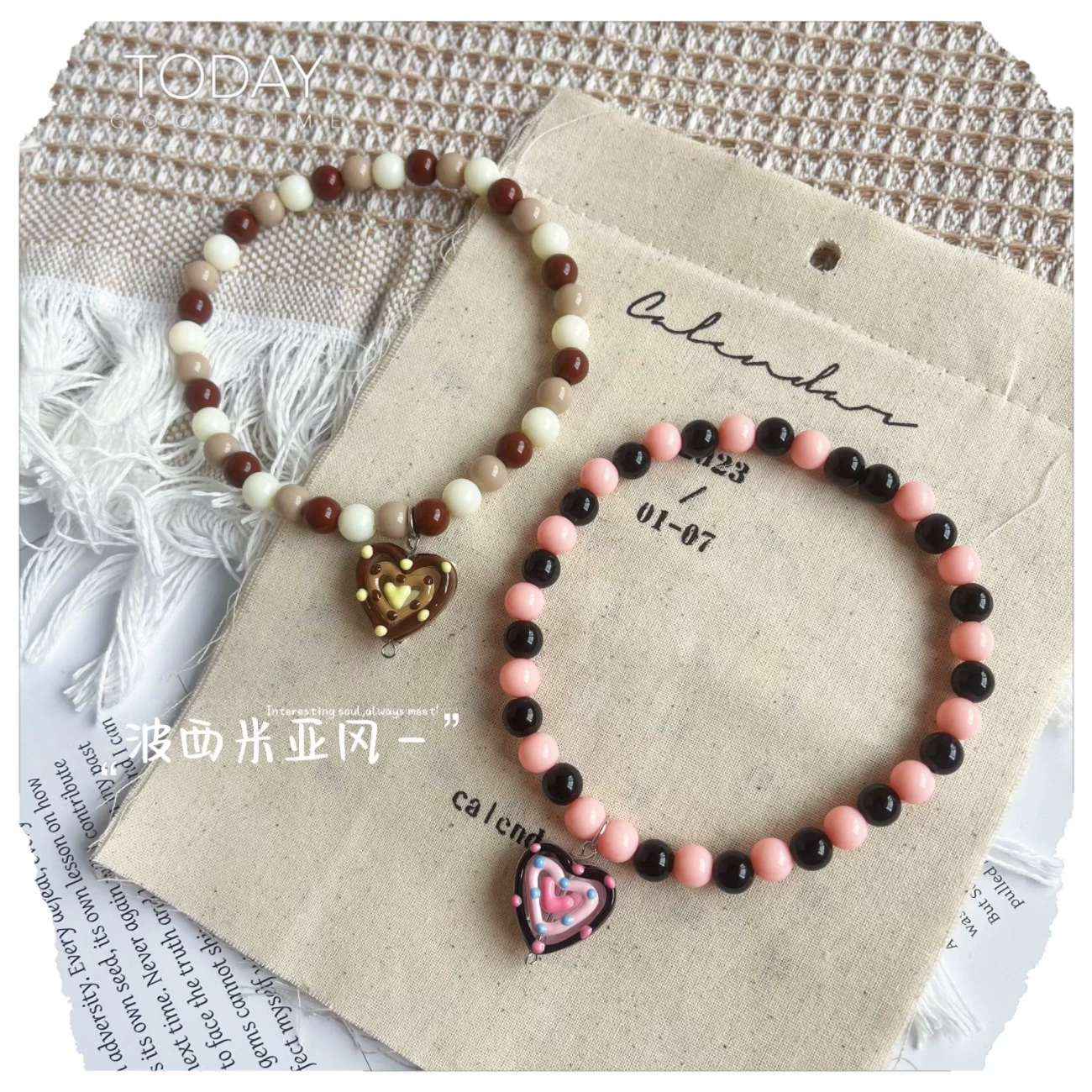 Богемное ожерелье для домашних животных глазурованный любовный кулон кошачий собачий ожерелье для домашних животных ошейник аксессуары