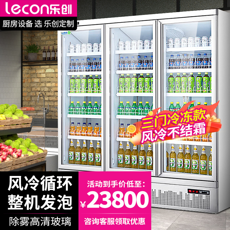 乐创饮料冷冻立式饮料柜嵌入式冰柜便利店水果保鲜柜冷藏柜冰箱