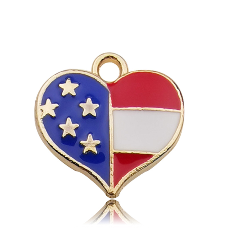 1 Pièce 16*16mm Alliage Drapeau Américain Brillant Pendentif display picture 6