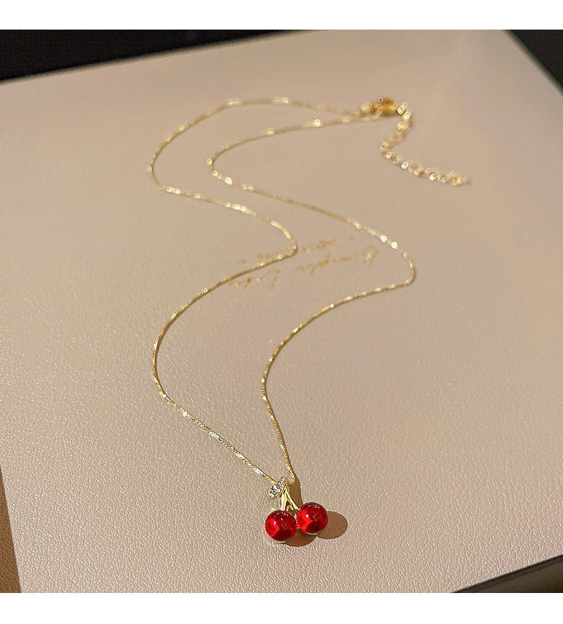 1 Piece Quantity Street Occasion Alloy Material Sweet Fruit Alloy Plating Women's Pendant Necklace