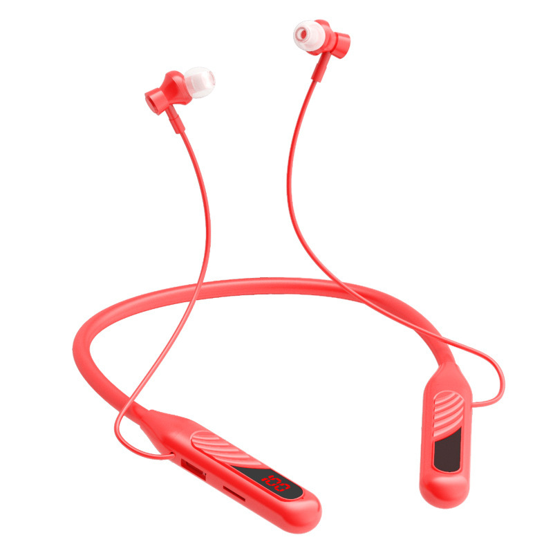 ワイヤレスBluetoothイヤホン BT-8 スポーツネックバンド型 SIMカード対応 大容量バッテリー デジタルディスプレイ ノイズキャンセリング 海外工場製 新型|undefined