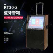 厂家直供10寸蓝牙音箱木质卡拉OK会议音箱带屏直播
