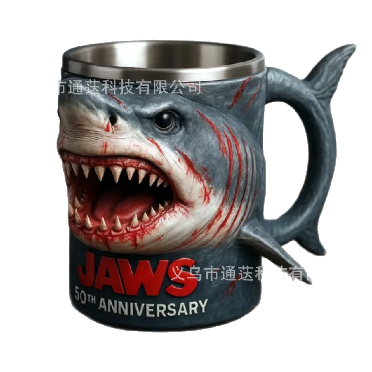 Taza de Tiburón Blanco de Terror Transfronterizo, Taza de Tiburón Blanco, Artesanías de Resina, Adornos de Resina, Nicho de Alta Gama