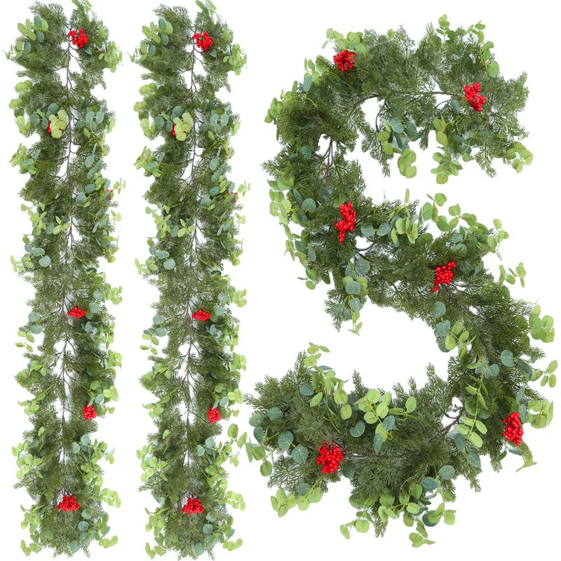 国境を越えたクリスマス松針藤条雰囲気配置金銭葉紅果松柏暗号化グリーンクリスマス装飾|undefined