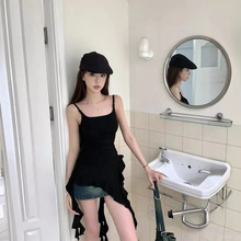 跨境工厂外贸速卖通欧美上衣流苏吊带背心女装夏季新款不规则淘宝