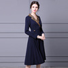 Overcoat long sleeve cover belly mid length slim A-line skirt