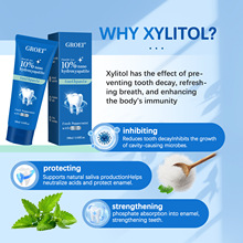 跨境GROEI 薄荷牙膏 清洁牙垢黄渍口腔清新口气亮泽牙齿护理