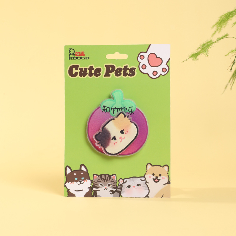 Lugar de fábrica divertido animal gato cachorro acrílico giratorio refrigerador imán creativo decoración del hogar imán magnético