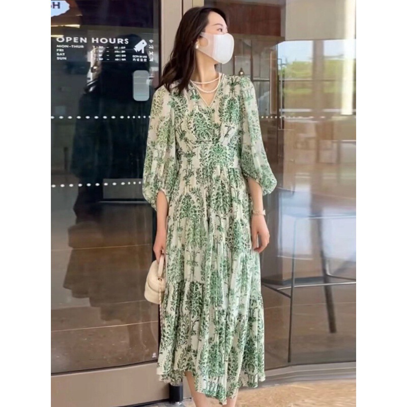 Floral Dress Summer and Autumn New Women's Formal Occasion High-end Pear-shaped Body Wear Mid-length Skirt