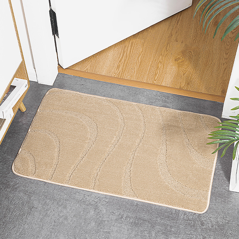 Baño de la puerta de la alfombra del suelo de la alfombra del baño de absorción de agua rápida almohadilla de pies secos gruesa flocado alfombra antideslizante del baño de baño