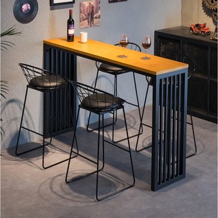 T-Bar Table for Home Balcony Leisure High Table Commercial Milk Tea Shop Coffee House Wall-Mounted Long Narrow Table and Chair Set